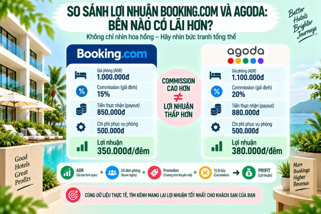 So Sánh Lợi Nhuận Booking.com Và Agoda Bên Nào Có Lãi Hơn