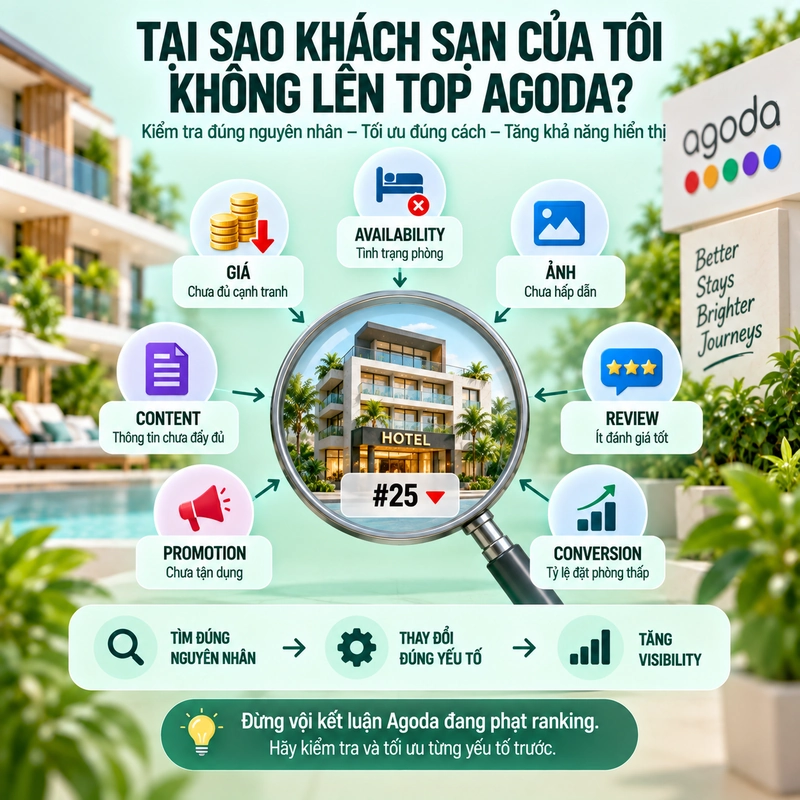Tại Sao Khách Sạn Của Tôi Không Lên Top Agoda