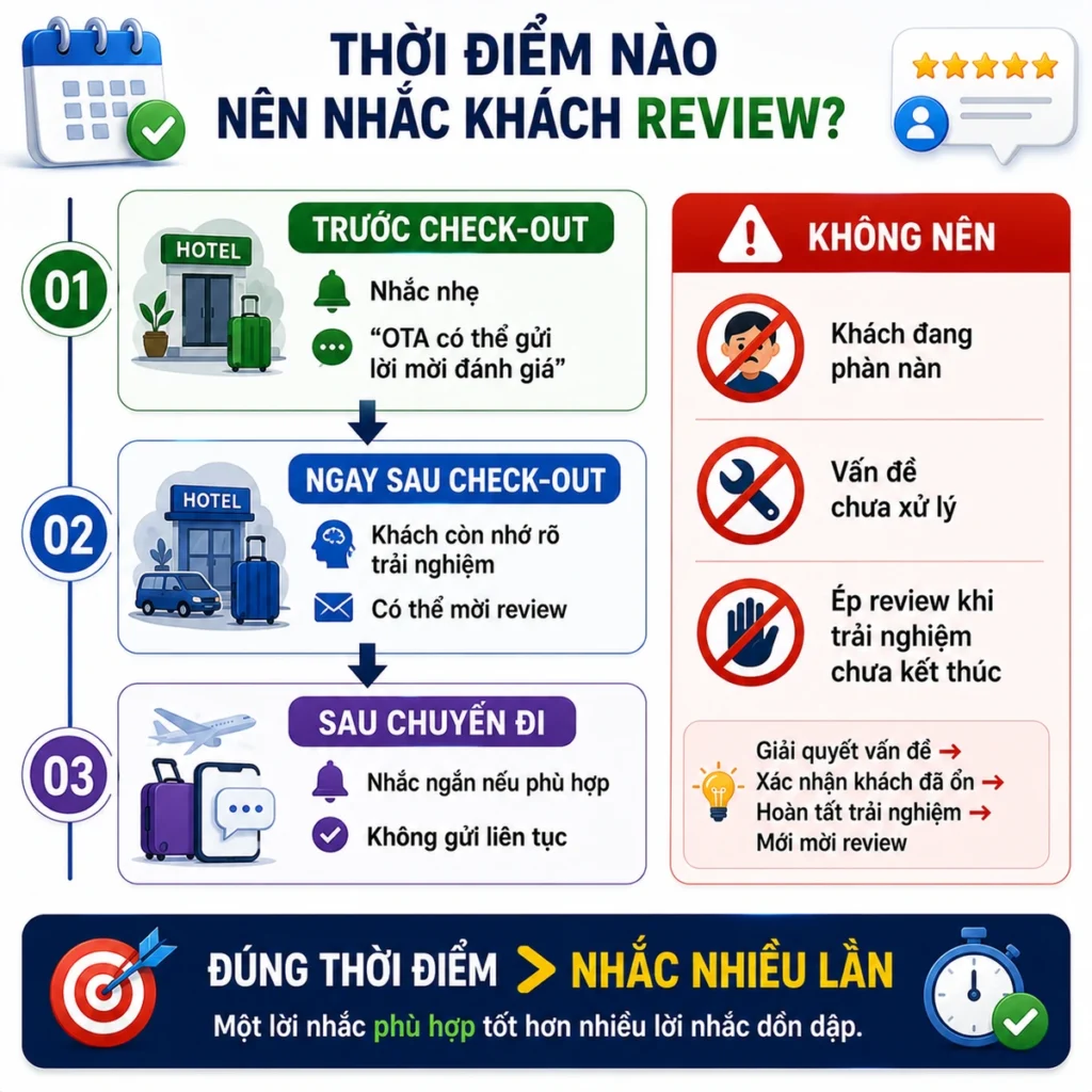 Thời điểm nào nên nhắc khách review