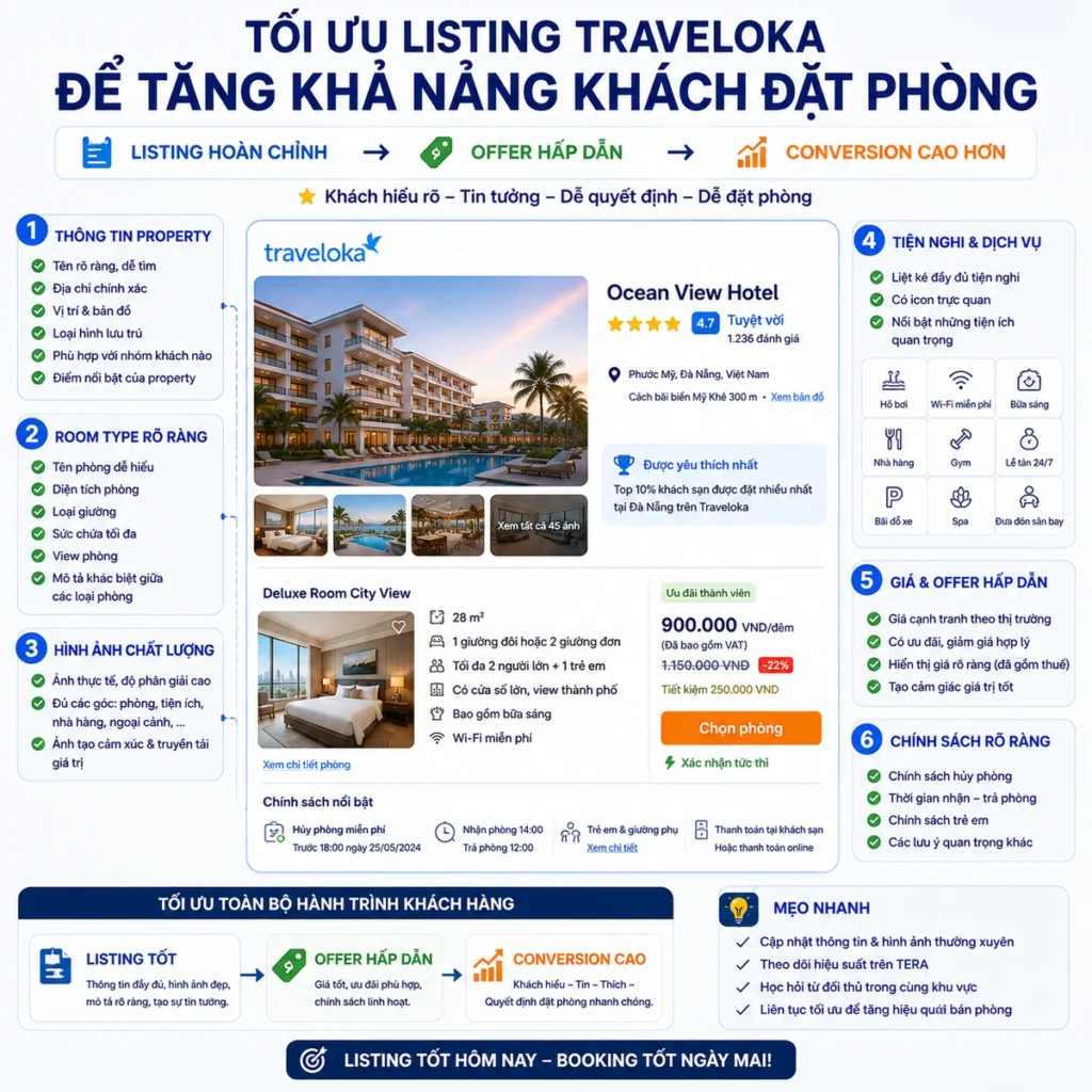 Tối ưu listing Traveloka để tăng khả năng khách đặt phòng