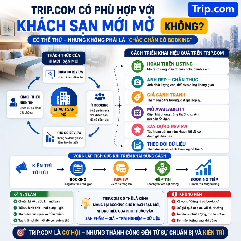 Trip.com có phù hợp với khách sạn mới mở không