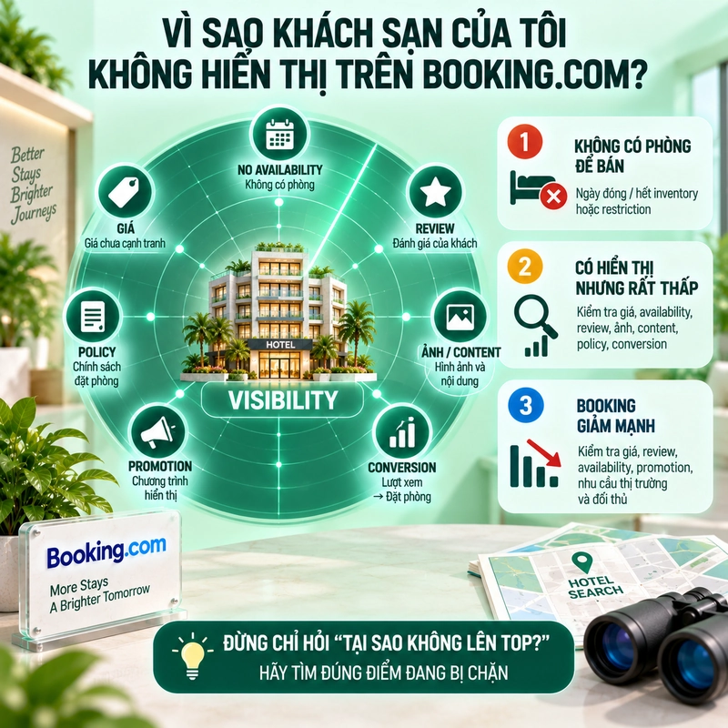 Vì Sao Khách Sạn Của Tôi Không Hiển Thị Trên Booking
