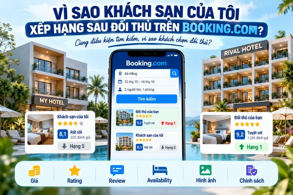 Vì Sao Khách Sạn Xếp Hạng Sau Đối Thủ Trên Booking
