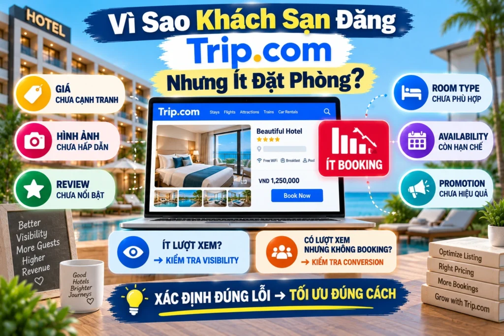 Vì Sao Khách Sạn Đăng Trip.com Nhưng Ít Đặt Phòng