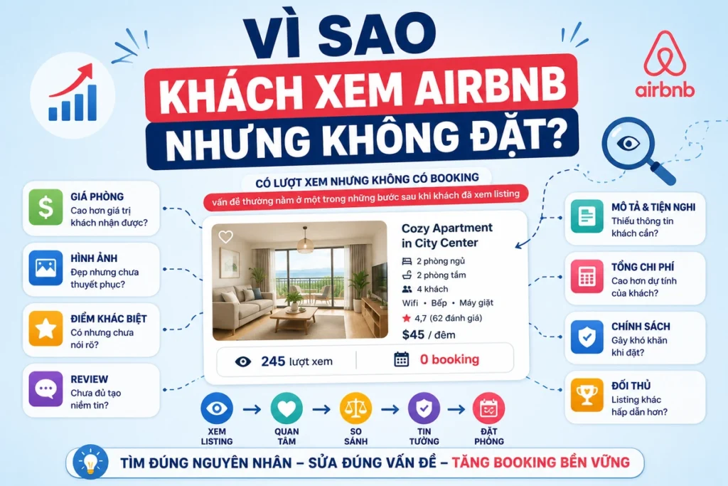 Vì Sao Khách Xem Airbnb Nhưng Không Đặt