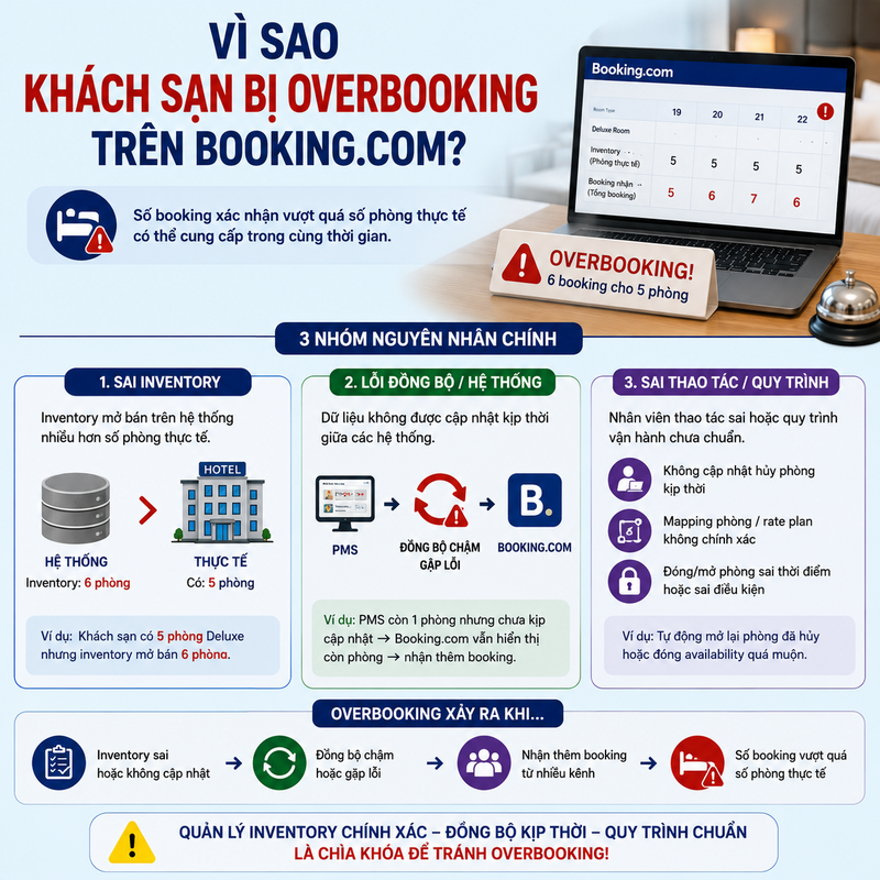 Vì sao khách sạn bị overbooking trên Booking
