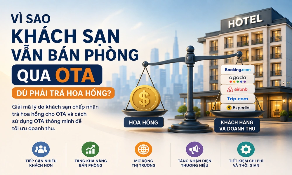 Vì sao khách sạn vẫn bán phòng qua OTA dù phải trả hoa hồng