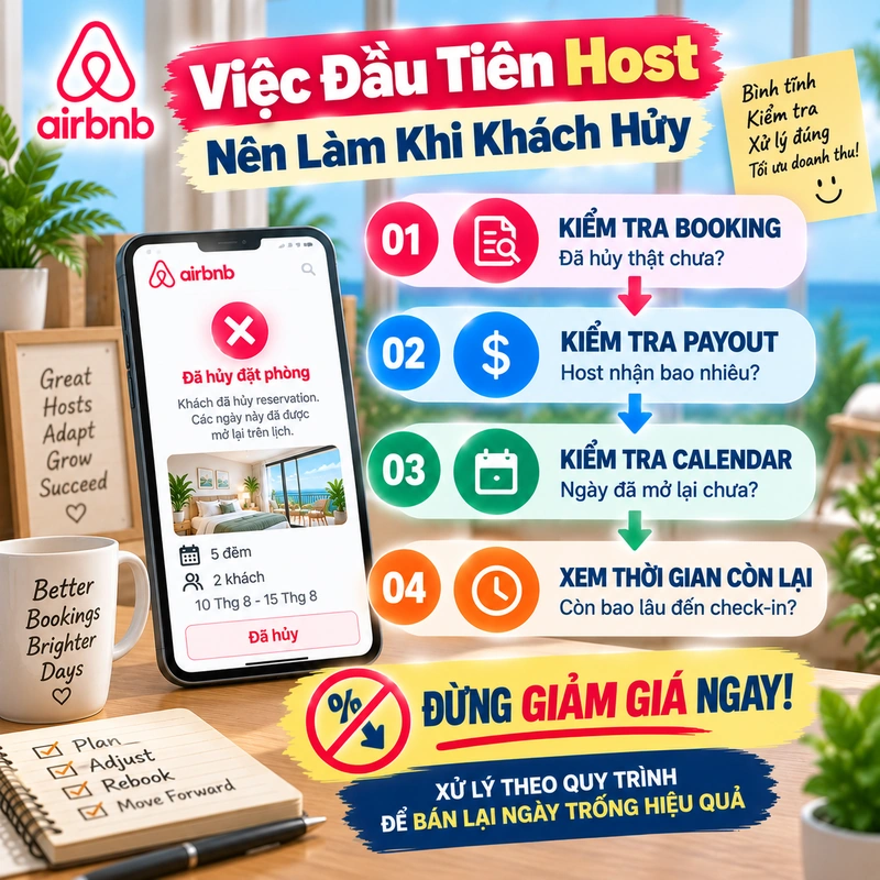 Việc Đầu Tiên Host Nên Làm Khi Khách Hủy