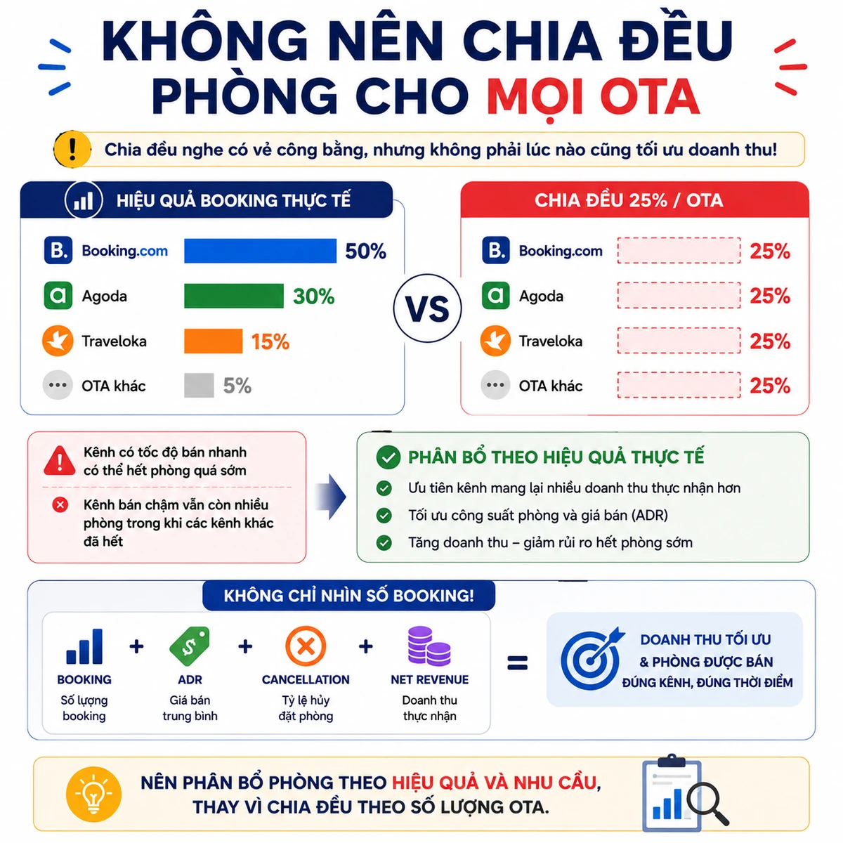 Không chia đều phòng cho mọi OTA