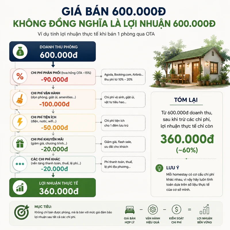 Lợi nhuận homestay trên booking agoda