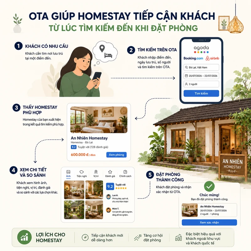 OTA giúp Homestay tiếp cận khách hàng
