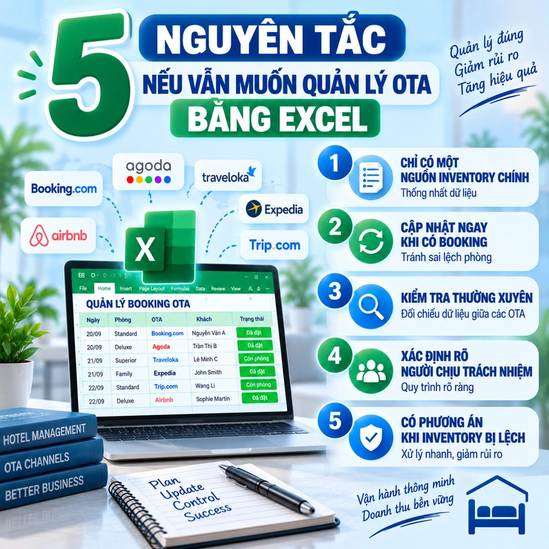 5 Nguyên Tắc Nếu Vẫn Muốn Quản Lý OTA Bằng Excel
