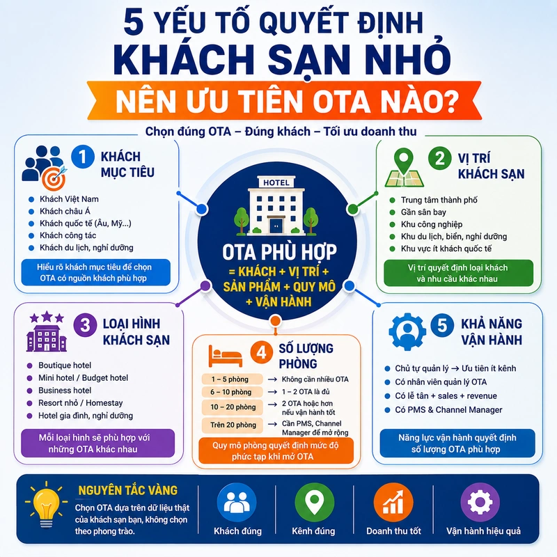 5 yếu tố quyết định khách sạn nhỏ nên ưu tiên OTA nào