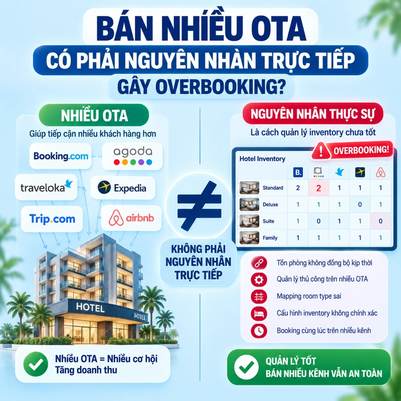 Bán Nhiều OTA Có Phải Nguyên Nhân Trực Tiếp Gây Overbooking