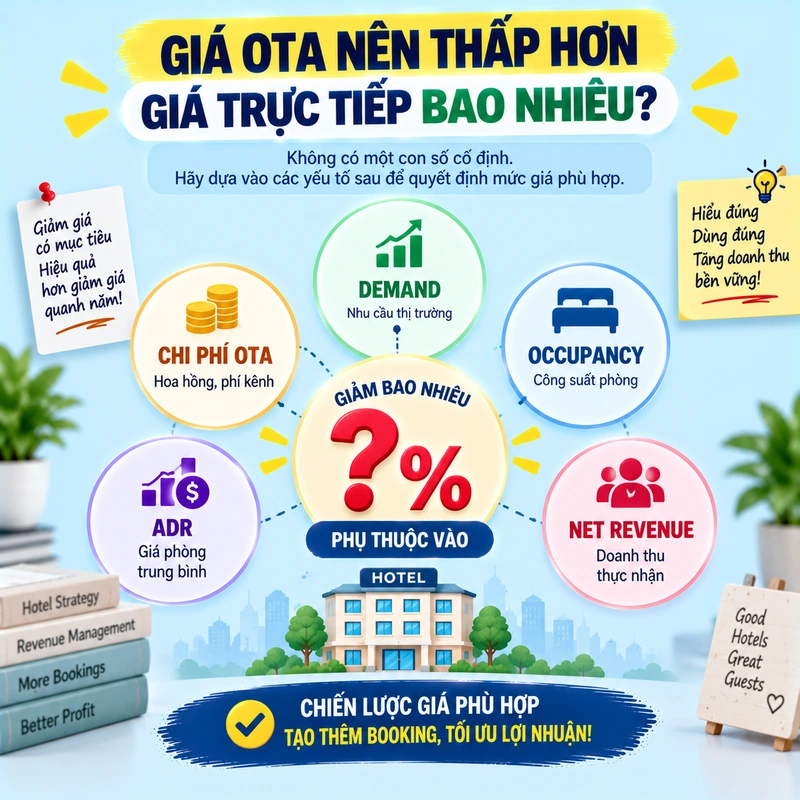 Giá OTA Nên Thấp Hơn Giá Trực Tiếp Bao Nhiêu