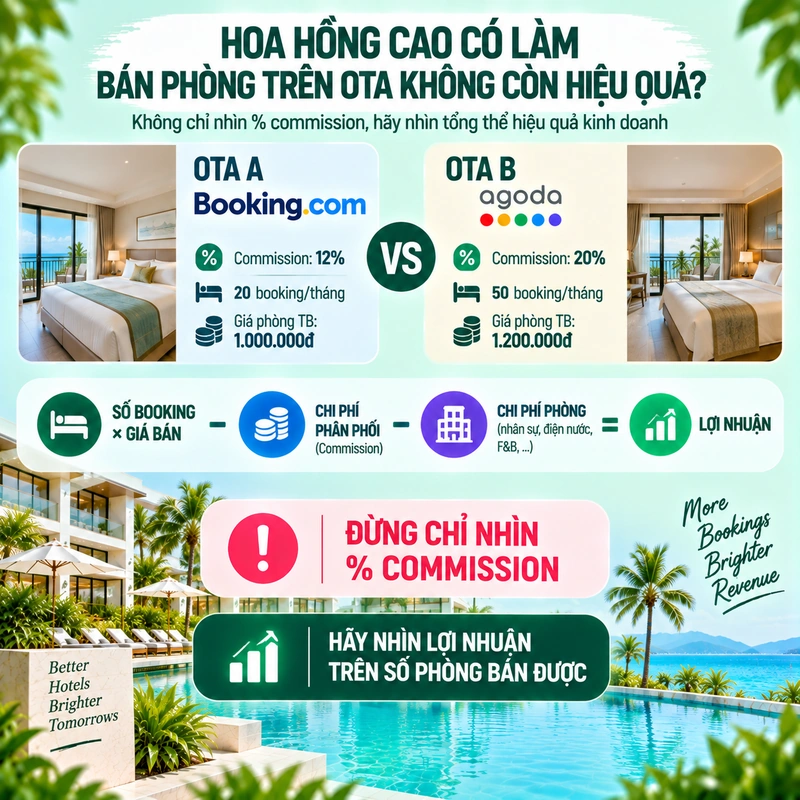 Hoa Hồng Cao Có Làm Bán Phòng Trên OTA Không Còn Hiệu Quả