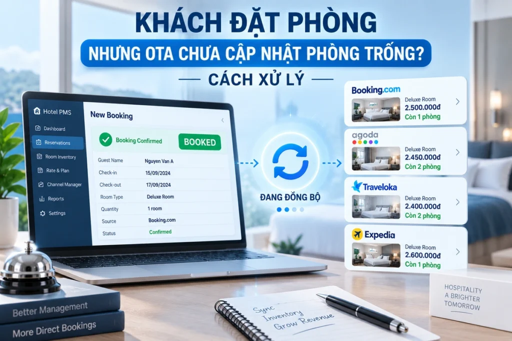 Khách Đặt Phòng Nhưng OTA Chưa Cập Nhật Phòng Trống Cách Xử Lý
