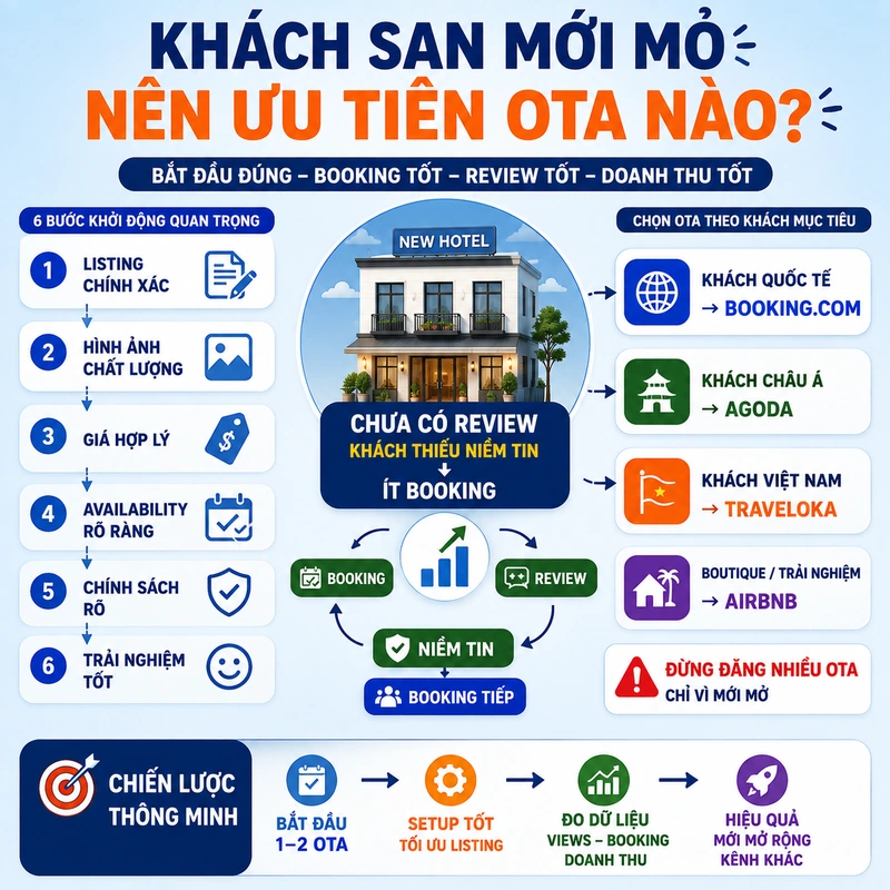 Khách sạn mới mở nên ưu tiên OTA nào