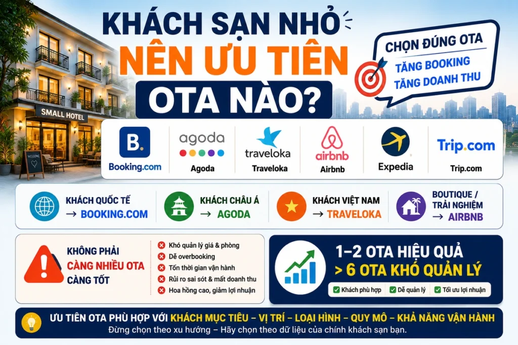 Khách sạn nhỏ nên ưu tiên OTA nào