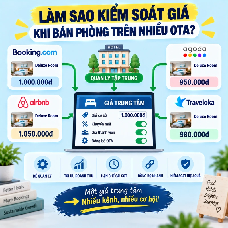 Làm Sao Kiểm Soát Giá Khi Bán Phòng Trên Nhiều OTA