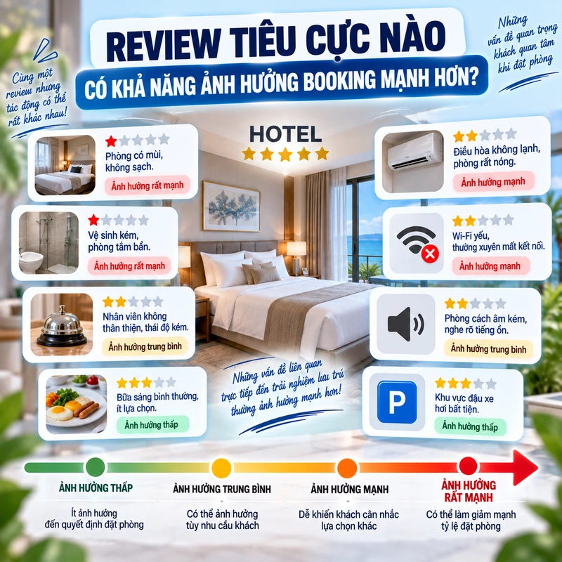 Review Tiêu Cực Nào Có Khả Năng Ảnh Hưởng Booking Mạnh Hơn