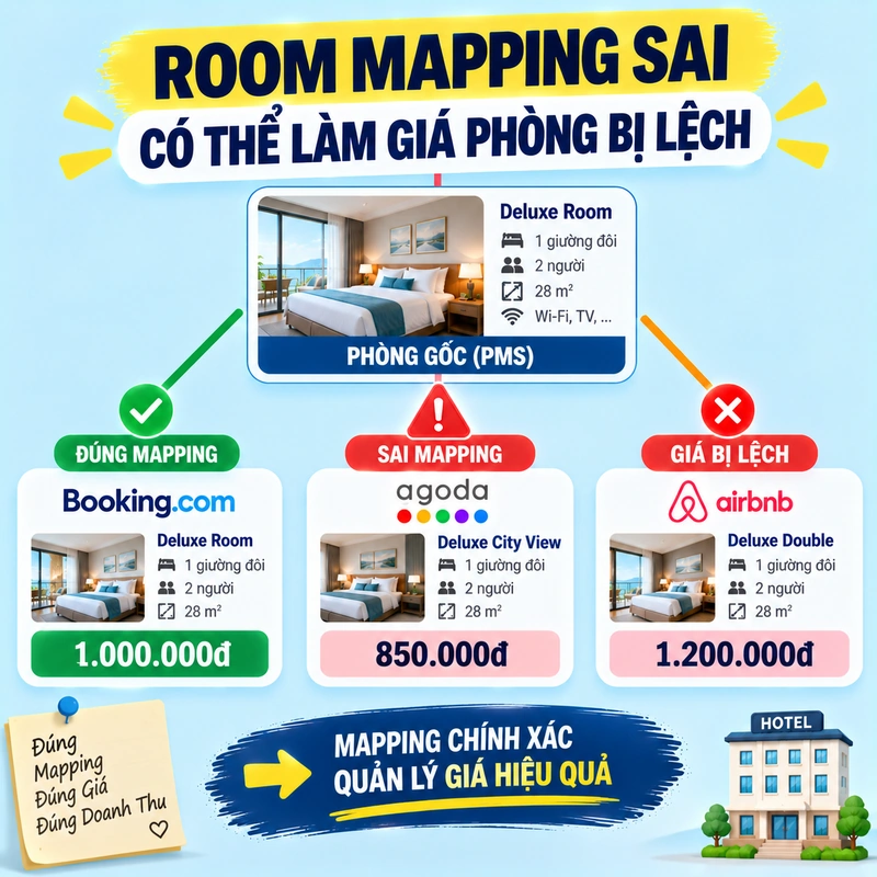 Room Mapping Sai Có Thể Làm Giá Phòng Bị Lệch