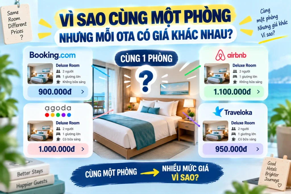 Vì Sao Cùng Một Phòng Nhưng Mỗi OTA Có Giá Khác Nhau