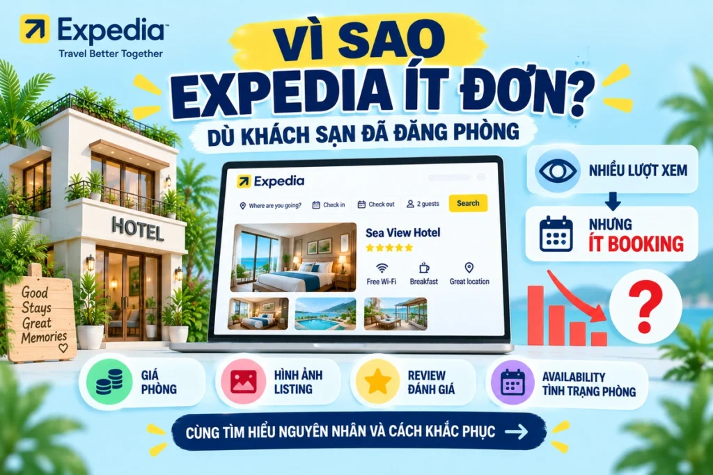 Vì Sao Expedia Ít Đơn Dù Khách Sạn Đã Đăng Phòng